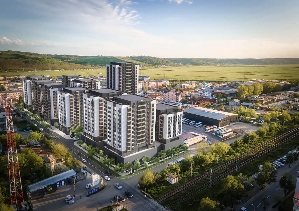 Apartamente Comat Towers Iași văzute de sus